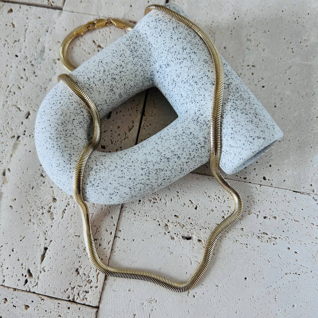 Snake chain herringbone flat link necklace gold filled 