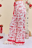 Christmas Toile Printed Pajama Set
