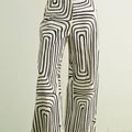 GRID PRINT WIDE LEG TROUSER
