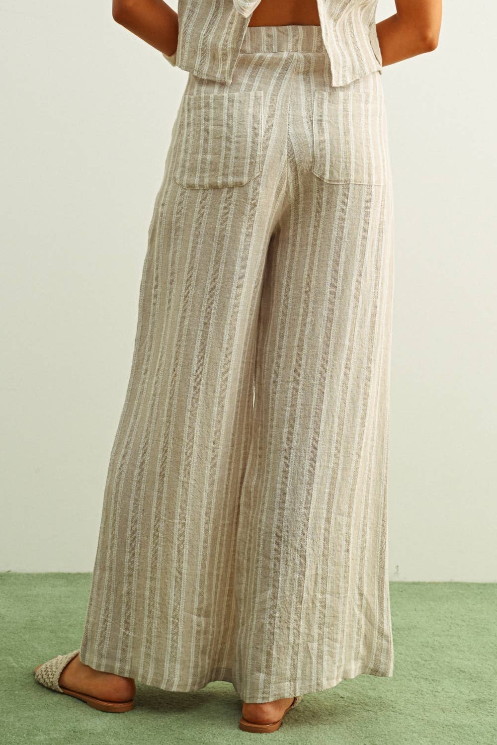 JACQUARD LINEN PANTS