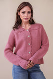 12W3445N-Heart Button Down Knit Sweater Cardigan