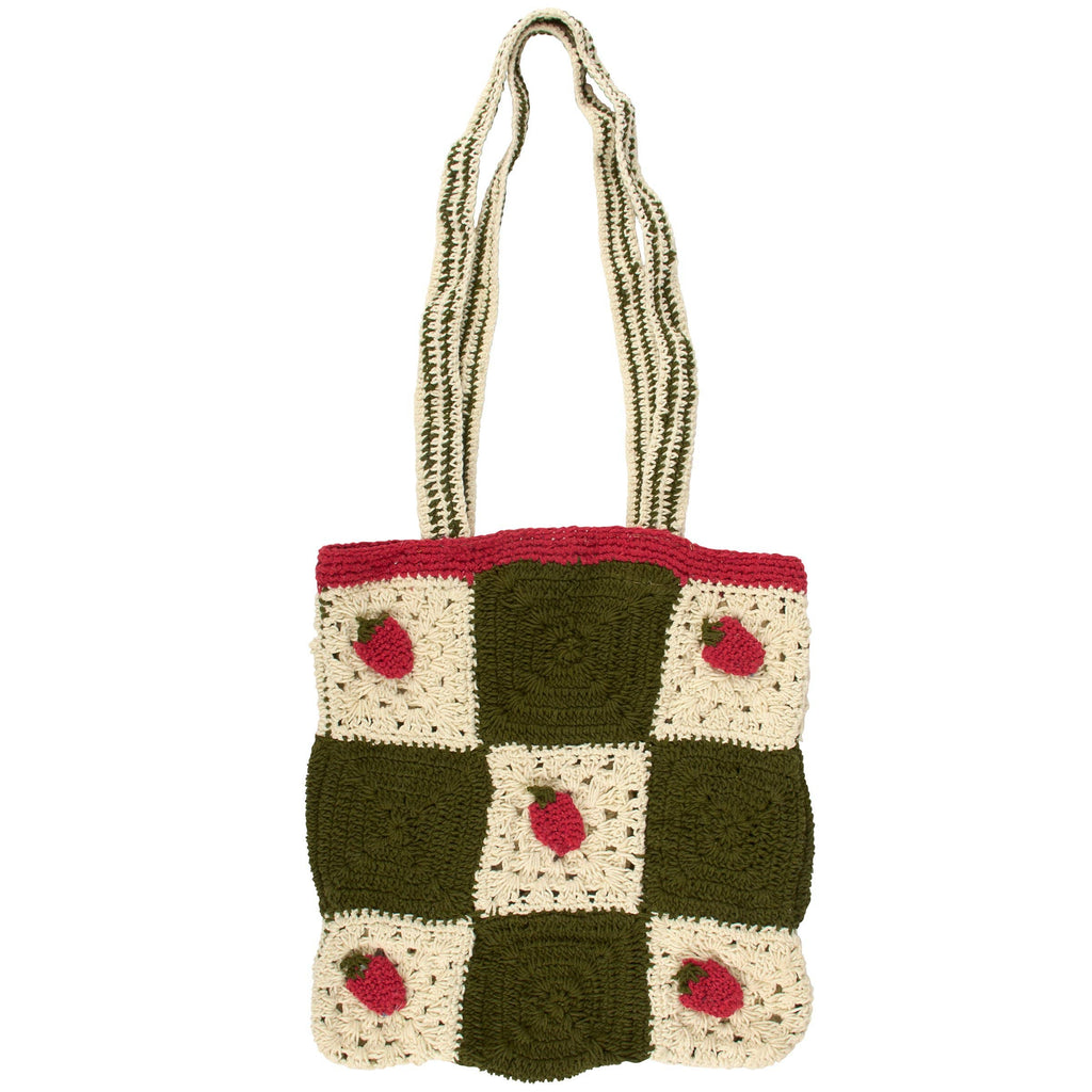 Crochet Strawberries Tote