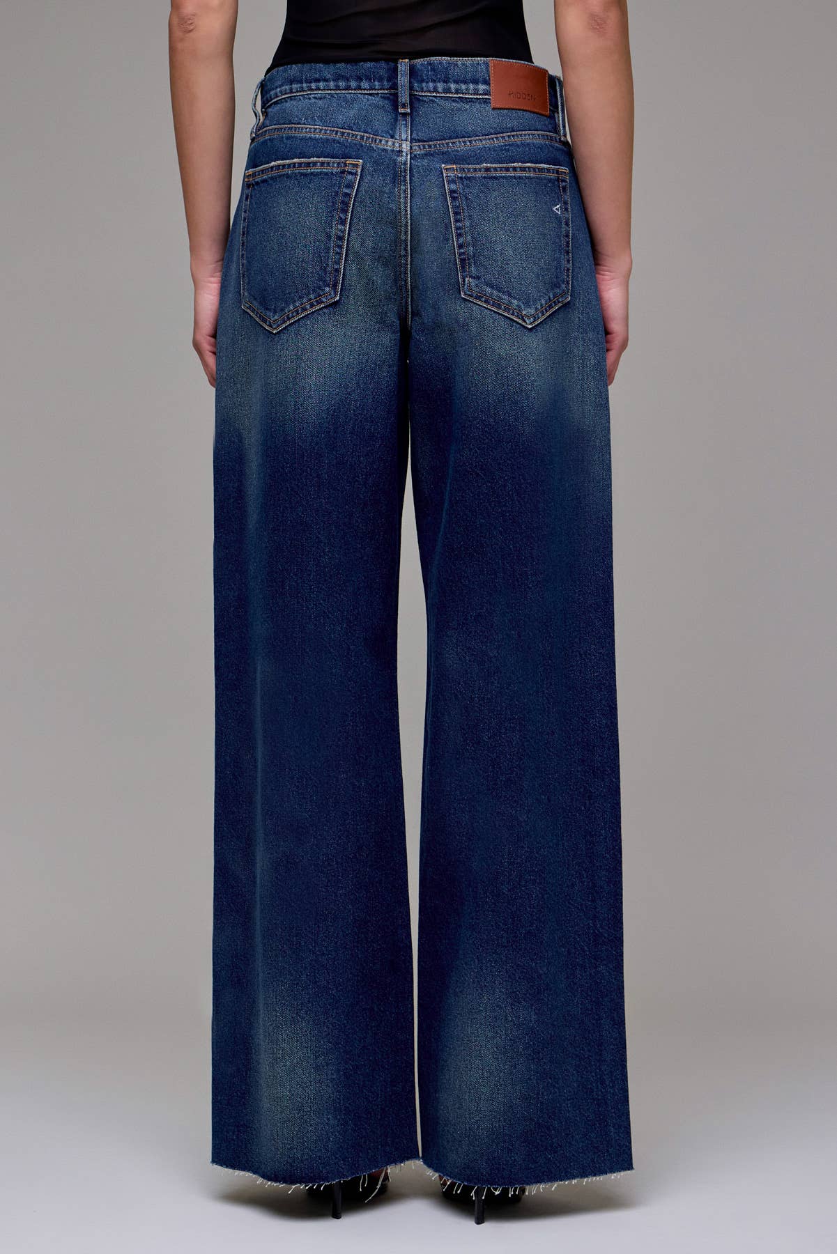 Dark Wash Low Slung Crossover Oversized Baggy