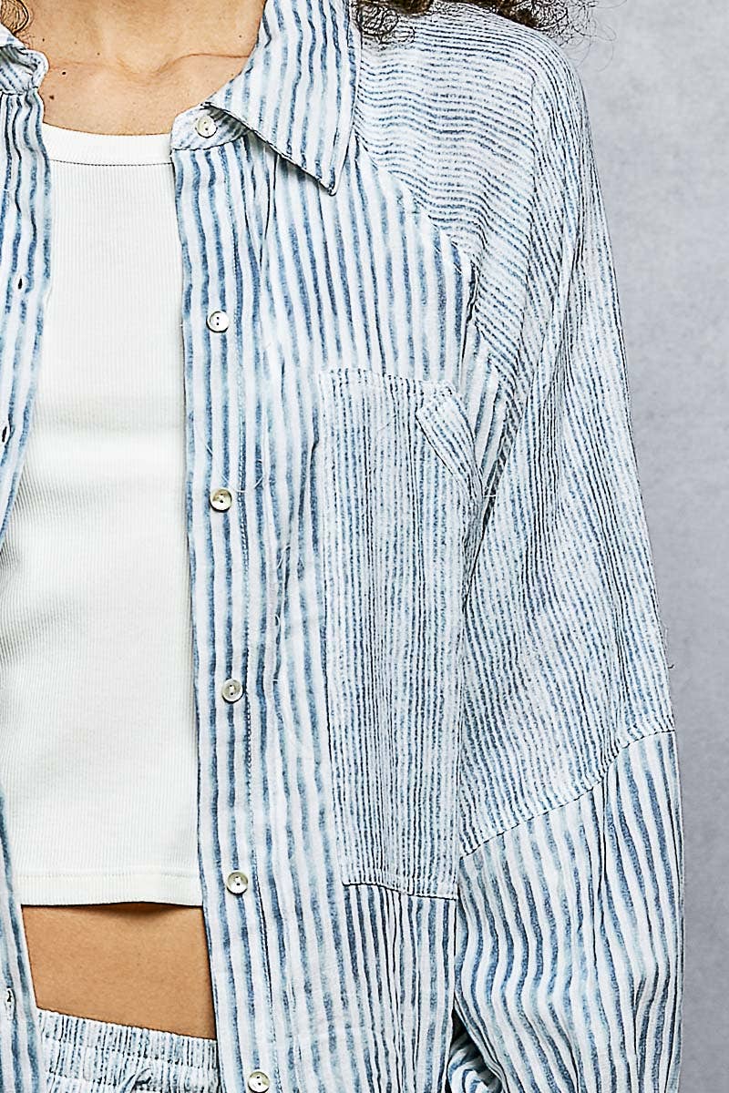Raegan Woven Stripes Top