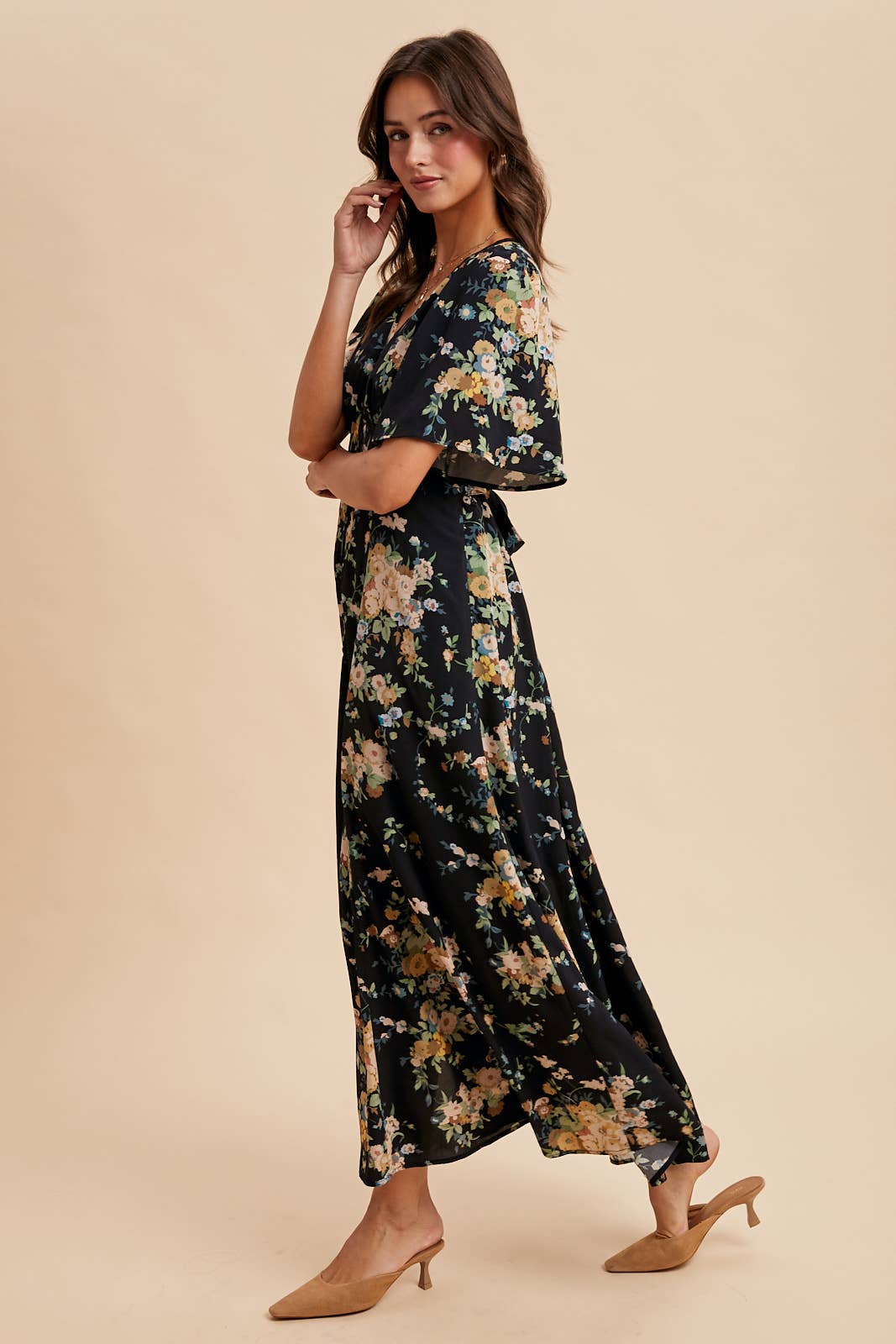 FLORAL FLUTTER BUTTON DOWN MAXI