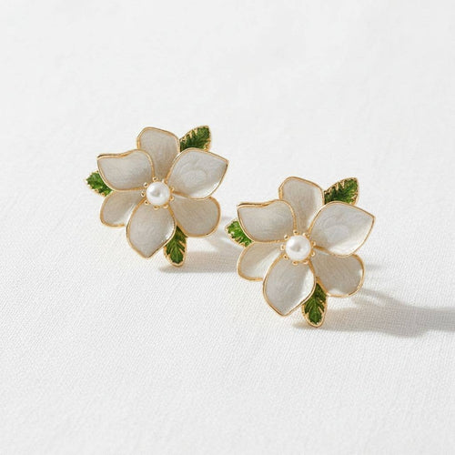 Charming Floral Enamel Drop Earrings