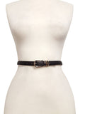 Classic Skinny Silver Buckle Belt