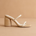 The Margaret Beige | Rattan Heel