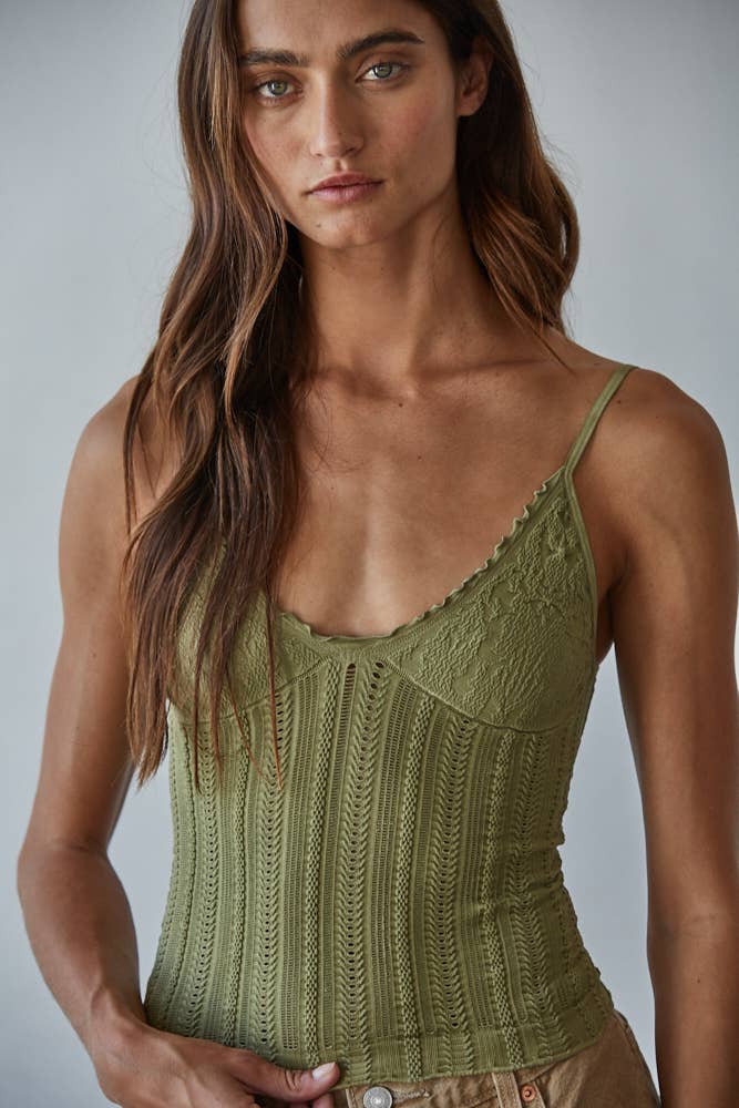 Knit Seamless Nylon Spandex Jacquard Pattern Top