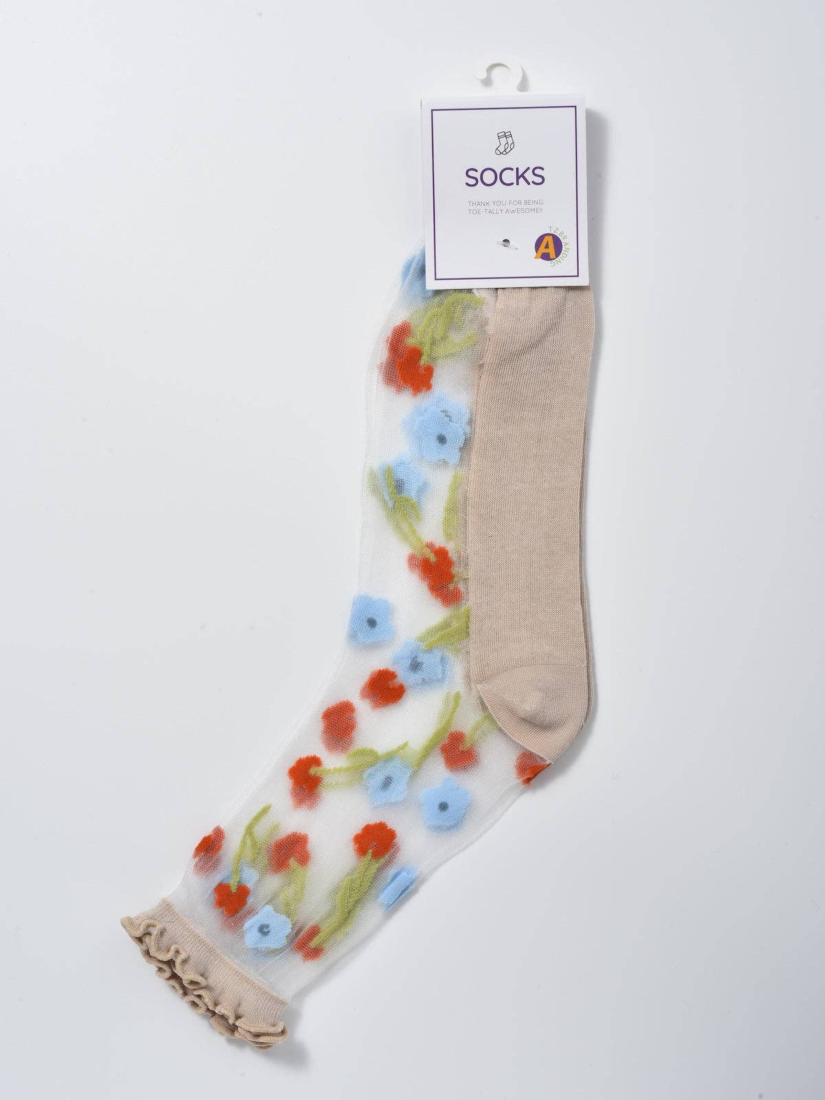 Rufia - Soft Sheer Floral Vine Crew Socks