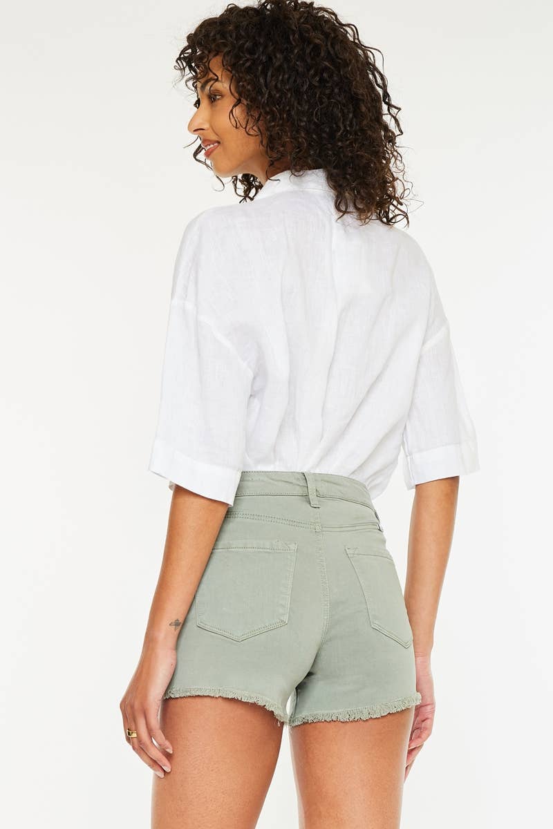HIGH RISE SHORTS OLIVE COLOR
