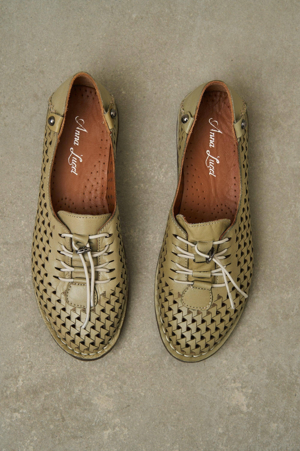 Olive JABIN Leather Flats