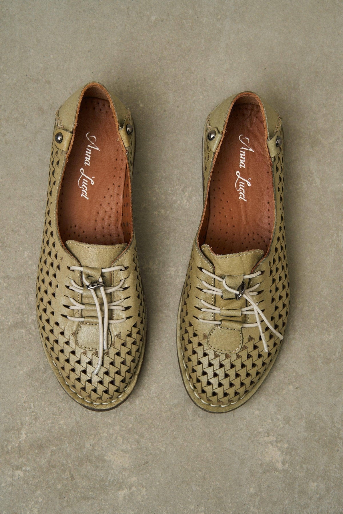Olive JABIN Leather Flats