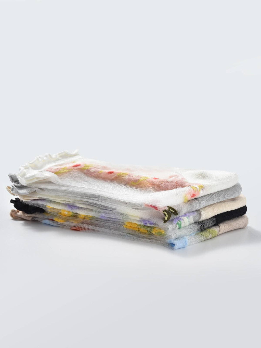Rufia - Soft Sheer Floral Vine Crew Socks