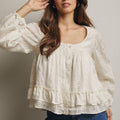 Rebecca Ruffle Hem Peasant Blouse