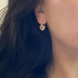 Amber Topaz color Rhinestones Dangle Earrings