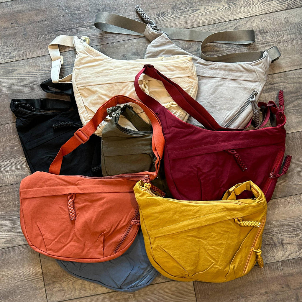 Large Nylon Crescent 3 Zipper Bag