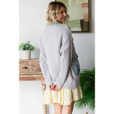 Knit Body Denim Layerd Jacket