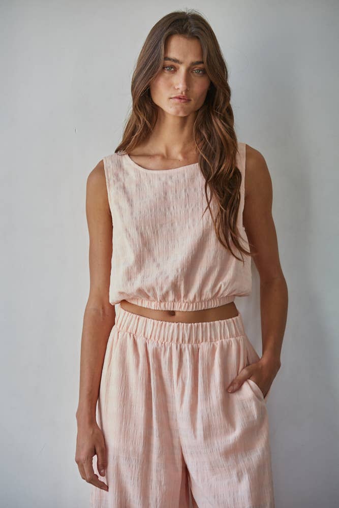 Cotton Spandex Round Neck Sleeveless Top