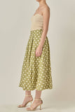 Linen Polka Dot Midi Full Skirt