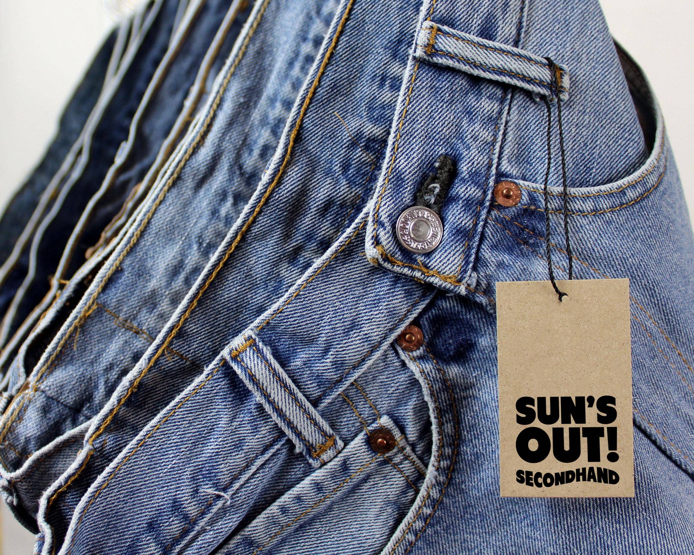 High-Rise Upcycled Denim Cutoff Shorts - Original