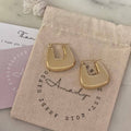 Lightweight gold chunky hoop earring gold plated waterproof