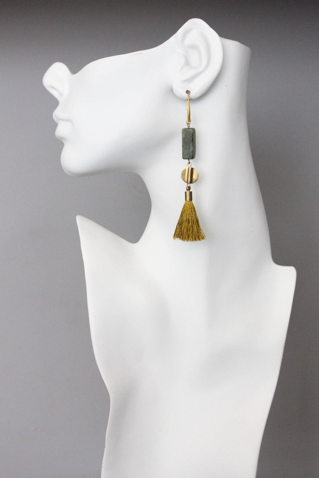 Athena Jasper and tassel earrings