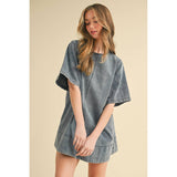 Washed Denim Mini Dress