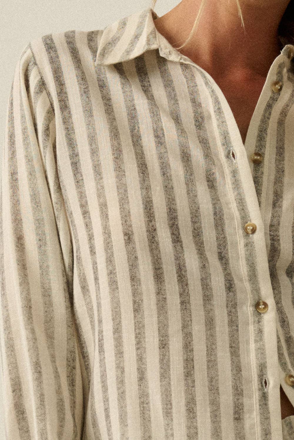 Striped Oversized Woven Shirt