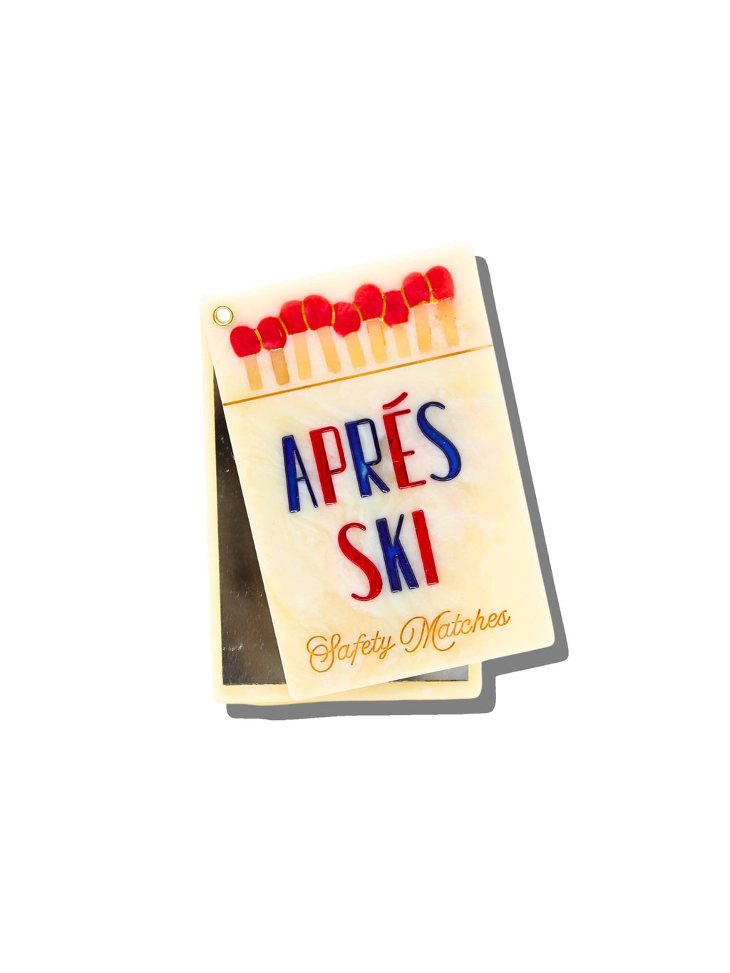 Hand-painted Apres Ski Matches Compact Mirror | Eco-Friendly