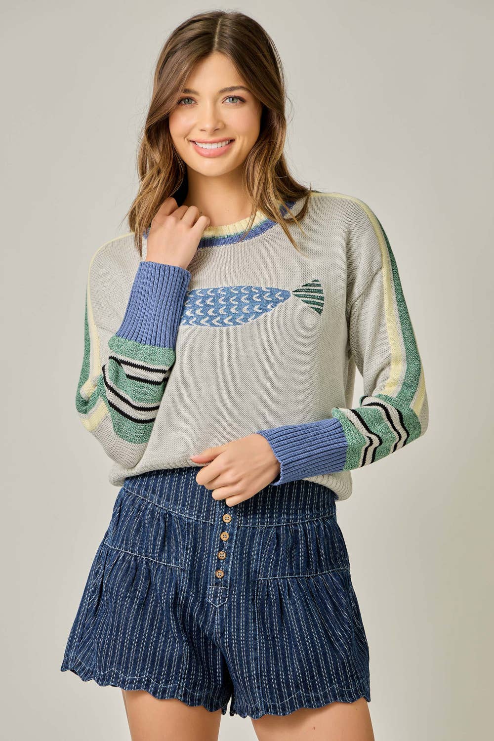 Color Block Pullover Sweater