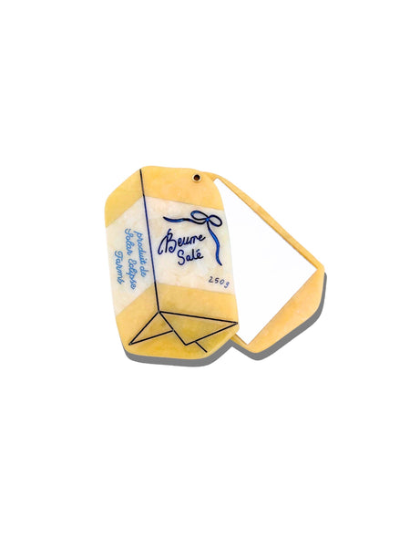 Hand-painted French Butter Compact Mirror | Eco-Friendly