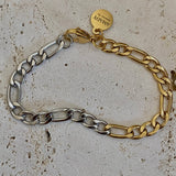 Two Tone Chain Bracelet, Gold and Silver Ombre gold-plated