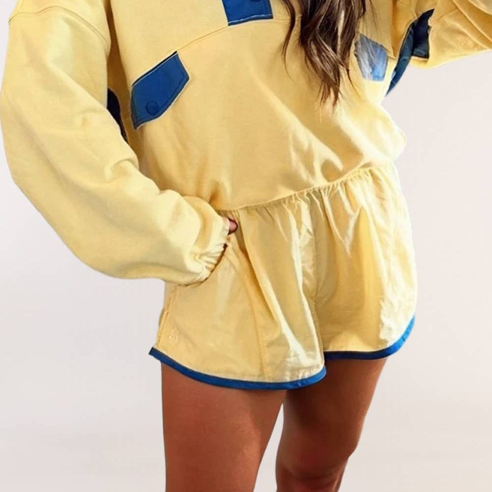 Color Block Patchwork Shorts