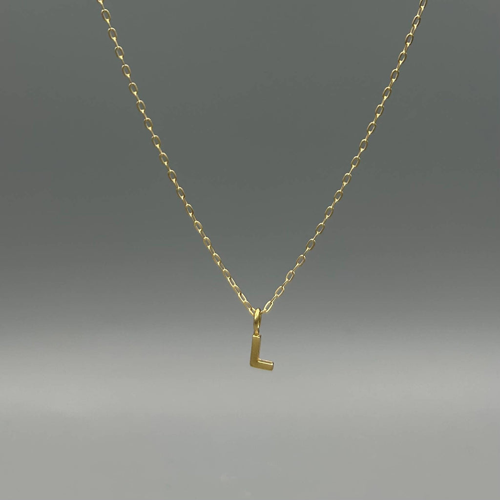Gold Block Letter Necklace