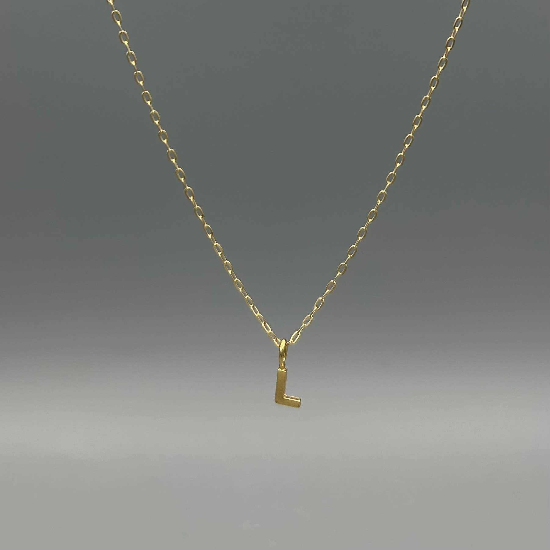 Gold Block Letter Necklace