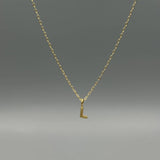 Gold Block Letter Necklace