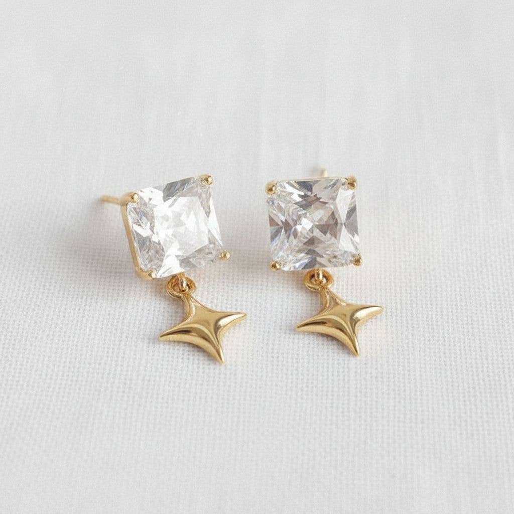 Geometric Starry Drop Earrings