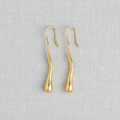 Sculptural Irregular Liquid Metal Teardrop Earrings
