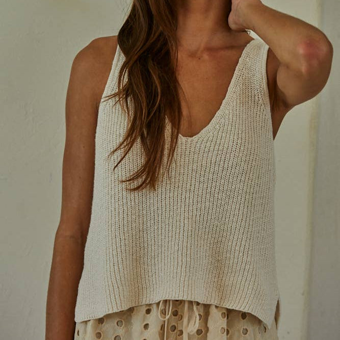 Kimberley Sweater V-Neck Sleeveless Tank Top