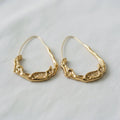 Gold Plated Lava Water Drop Hoop Earrings