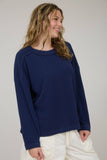 CREW NECK RIBBED LONG SLEEVE KNIT TOP (PRE-ORDER)