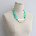 Green and turquoise geometric necklace