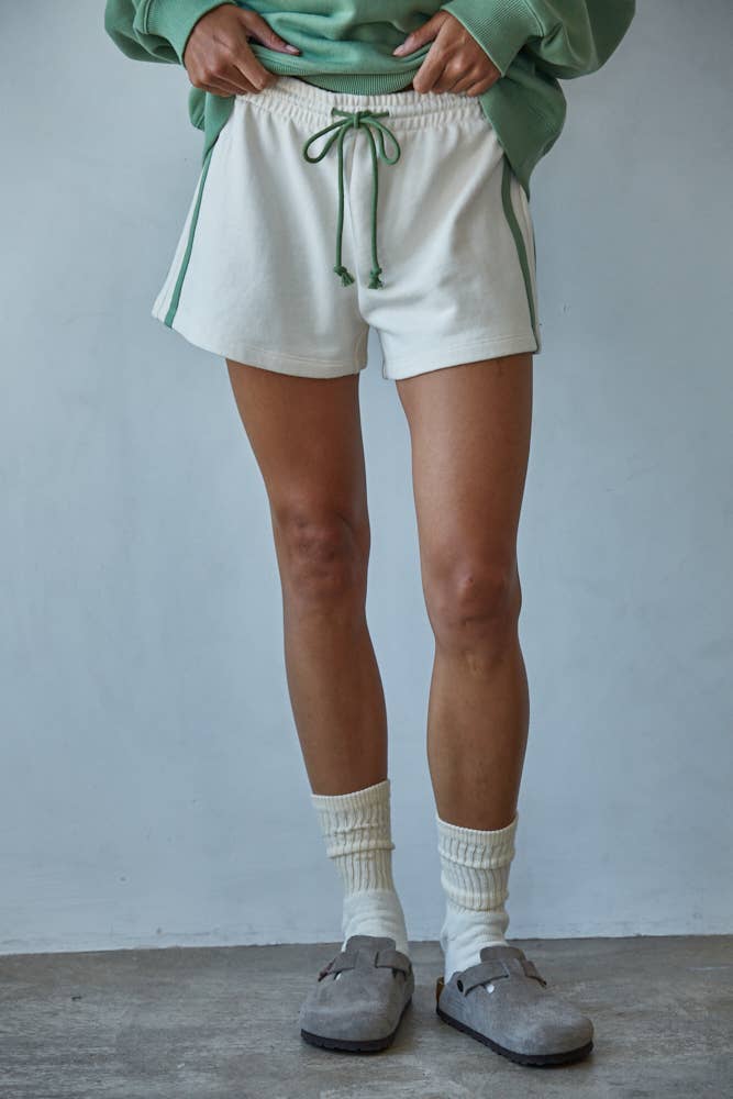 Knit Cotton French Terry Wide Leg Shorts