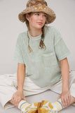 WASHED RIBBED SHORT SLEEVE TEE WITH POCKET (PRE-ORDER)