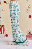 Christmas Toile Printed Pajama Set