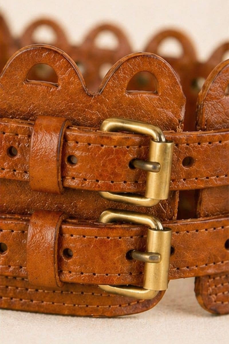 KRONOS Light Brown Leather Sash Belt