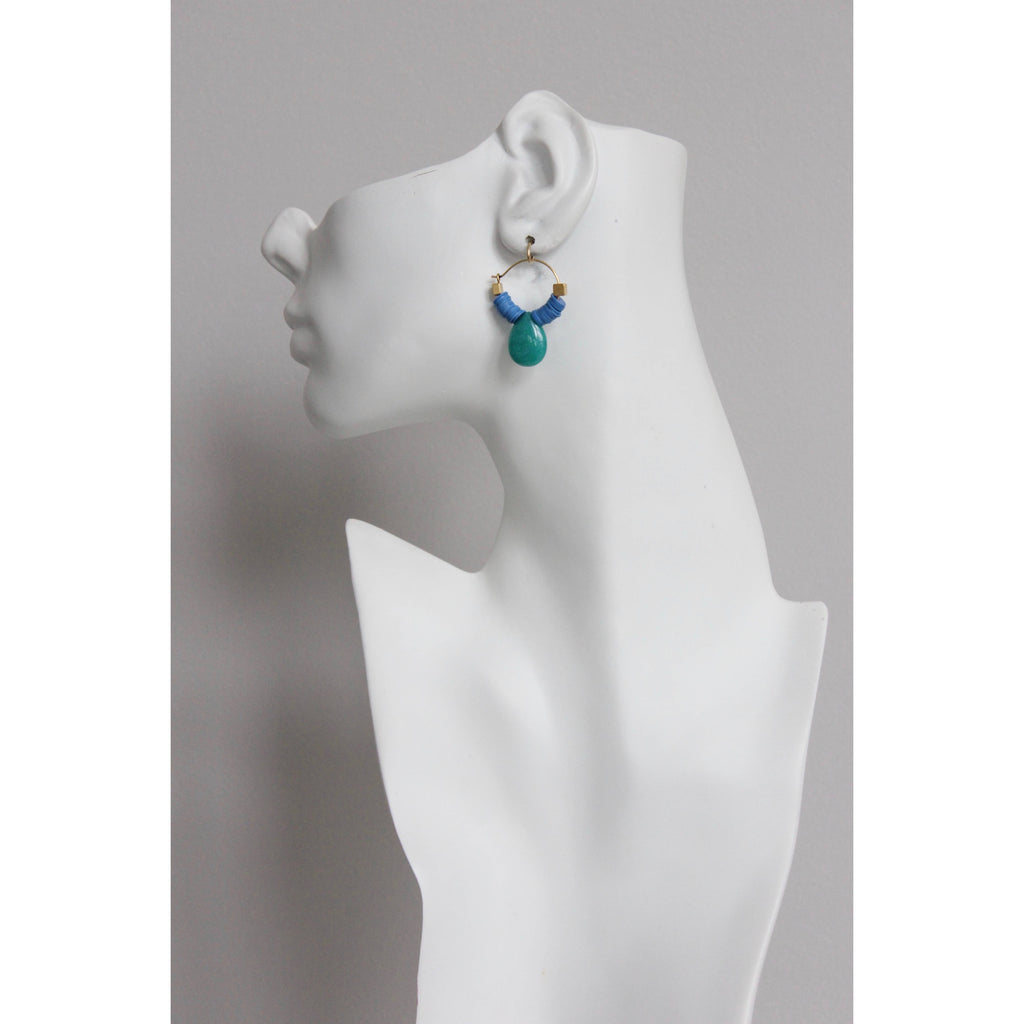 Blue hoop earrings