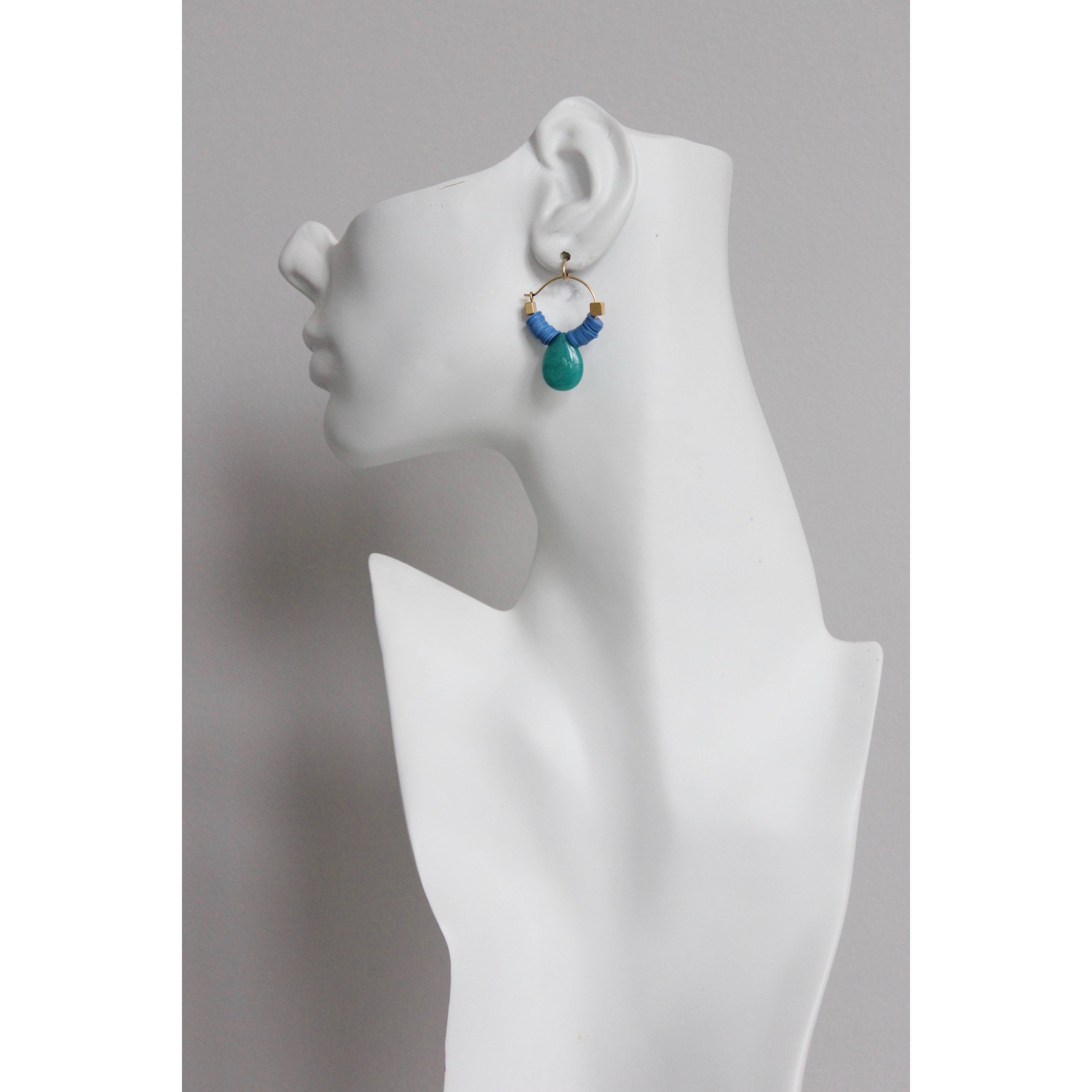 Blue hoop earrings