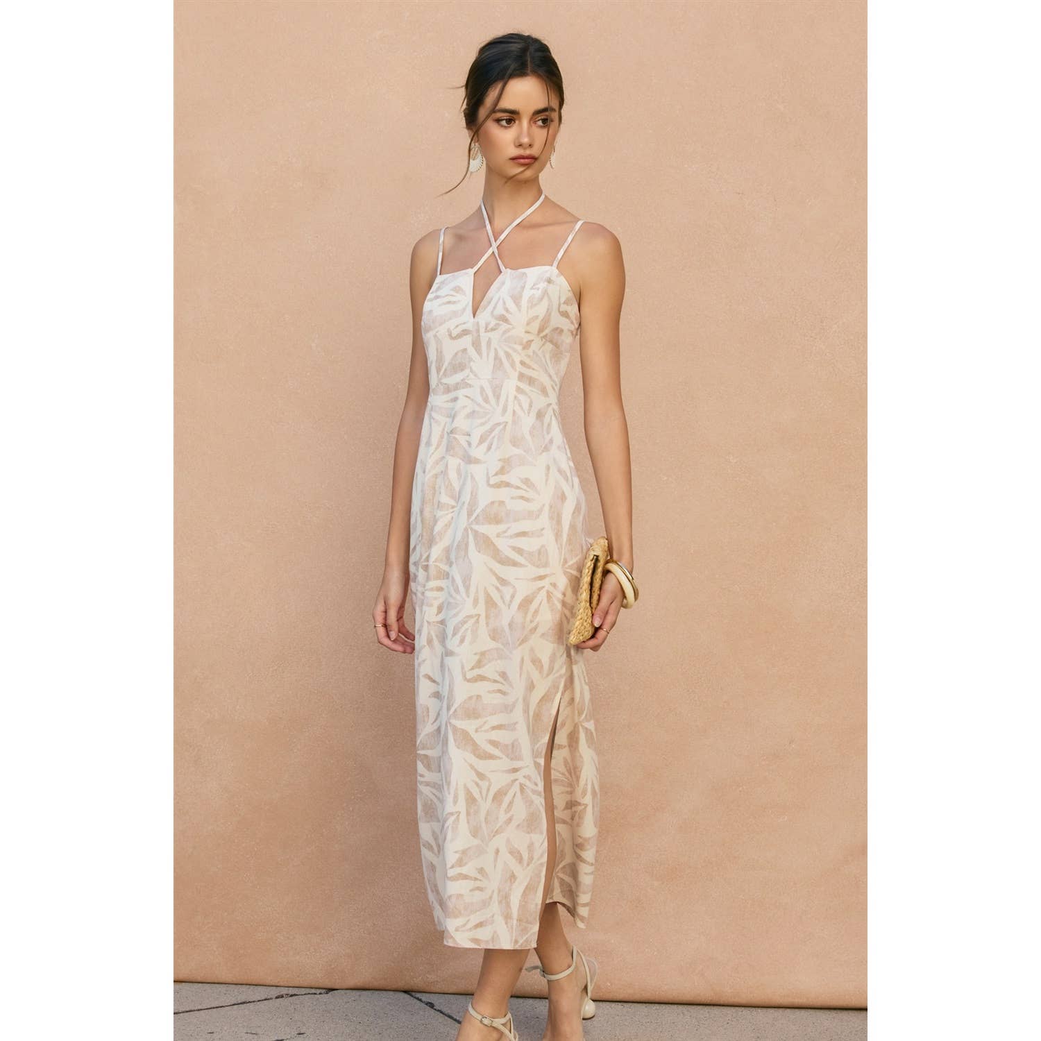 Driftwood Dreams V Cut Sleeveless Maxi Dress